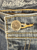 Eddie Bauer Womens Blue Denim Bootcut Jeans Embroidered Size 12R