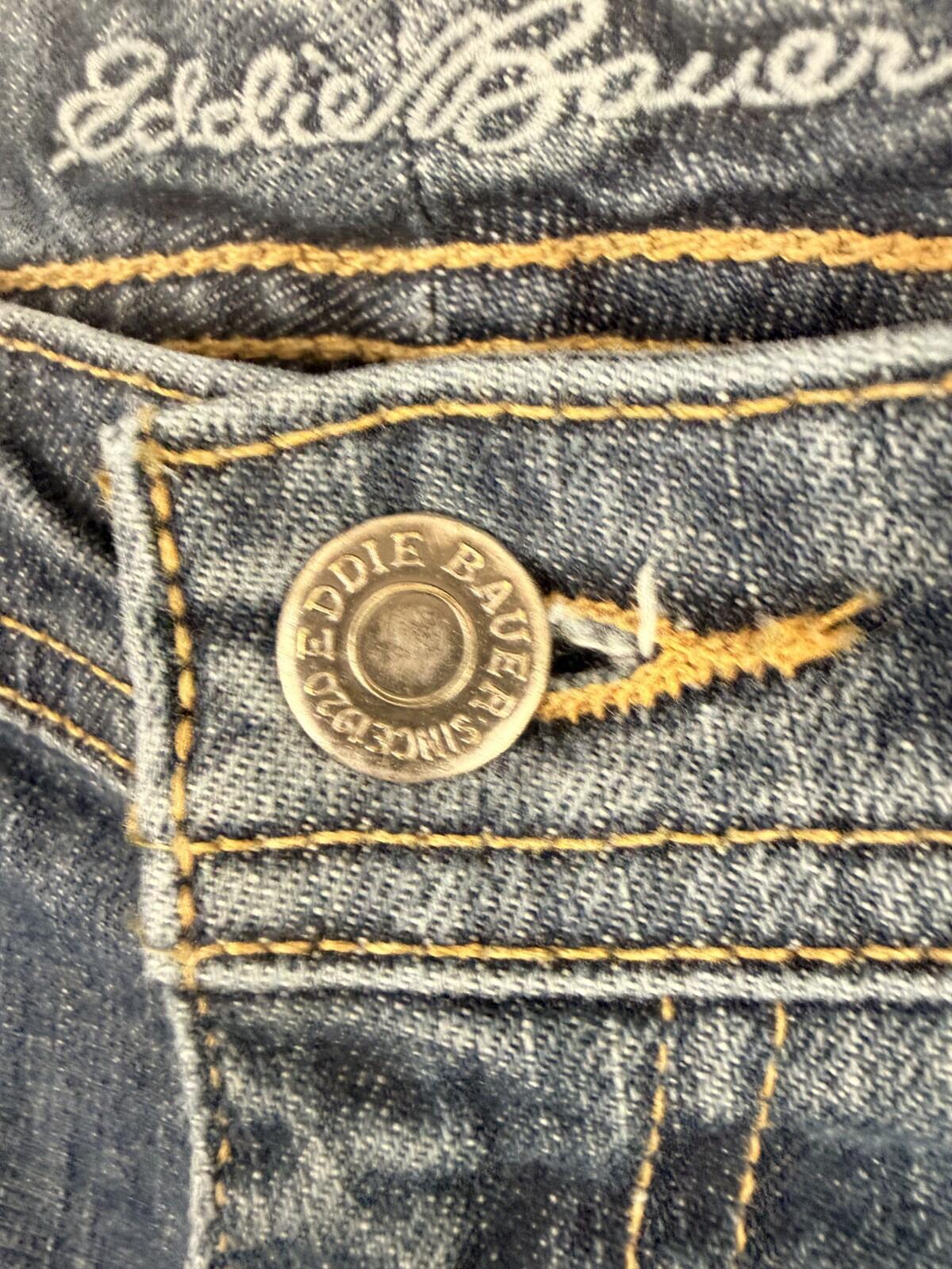 Eddie Bauer Womens Blue Denim Bootcut Jeans Embroidered Size 12R