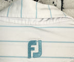 FJ FootJoy Polo Shirt Mens Size XL Light Blue Striped Casual Golf Short Sleeve