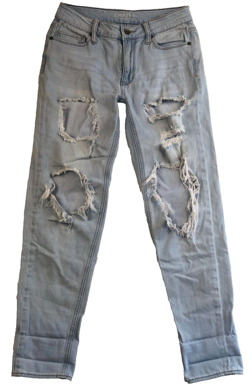 Empyre Jeans Tori Baggy Distressed Light Wash Denim Skater Grunge Womens Size 3