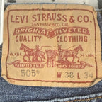 Levis 505 Regular Fit Straight Leg Blue Denim Jeans Mens 38x34 Medium Wash