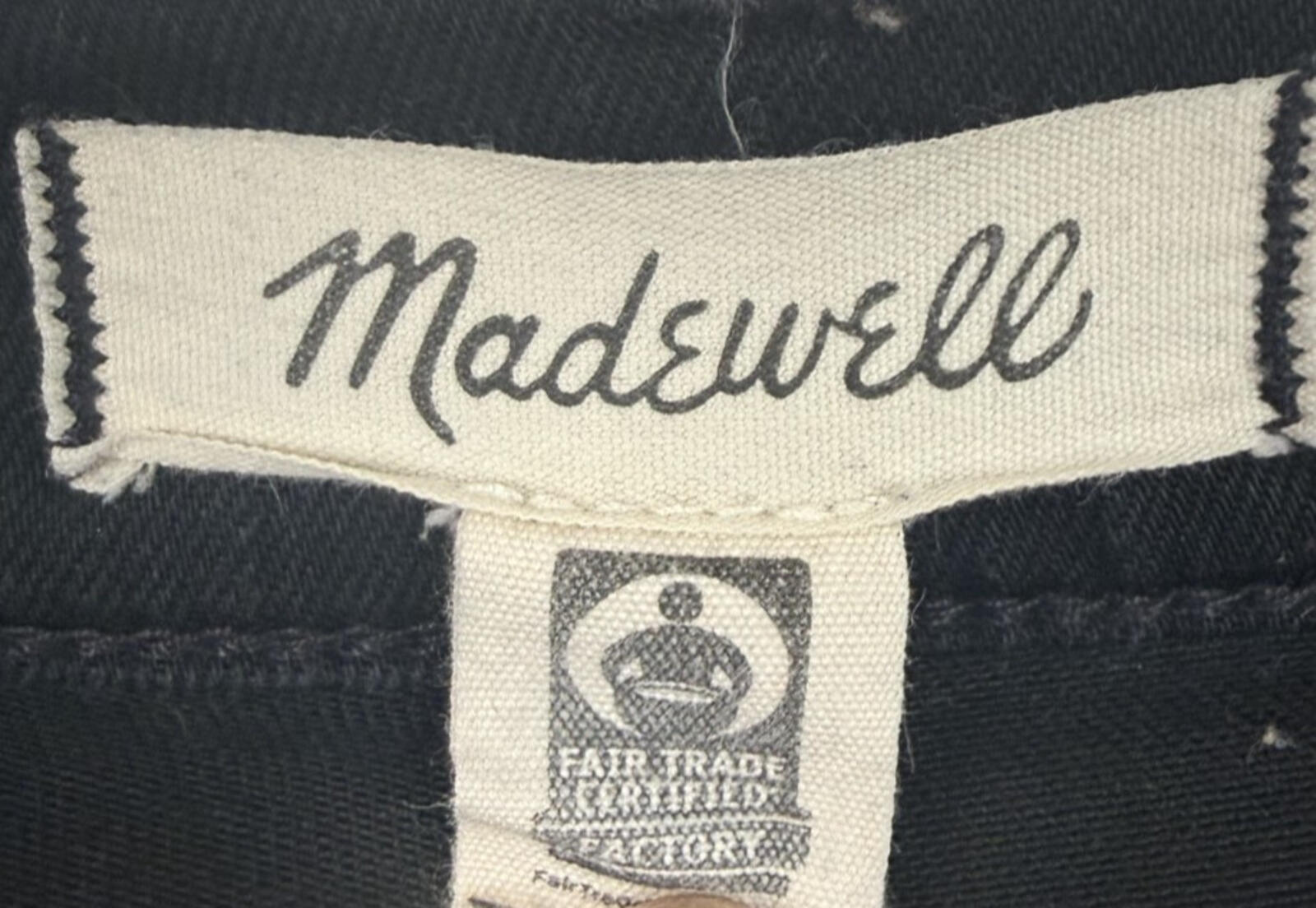 Madewell Black 10" High Rise Skinny Womens 32P Short Stretch Jeans