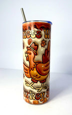 20 oz Turkey Butt Stainless Steel Tumbler with Lid, Straw