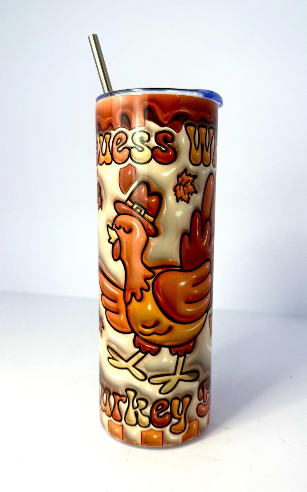 20 oz Turkey Butt Stainless Steel Tumbler with Lid, Straw