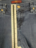 7 For All Mankind Jeans Womens Sz 26 Low Rise Slim Straight Blue Stretch