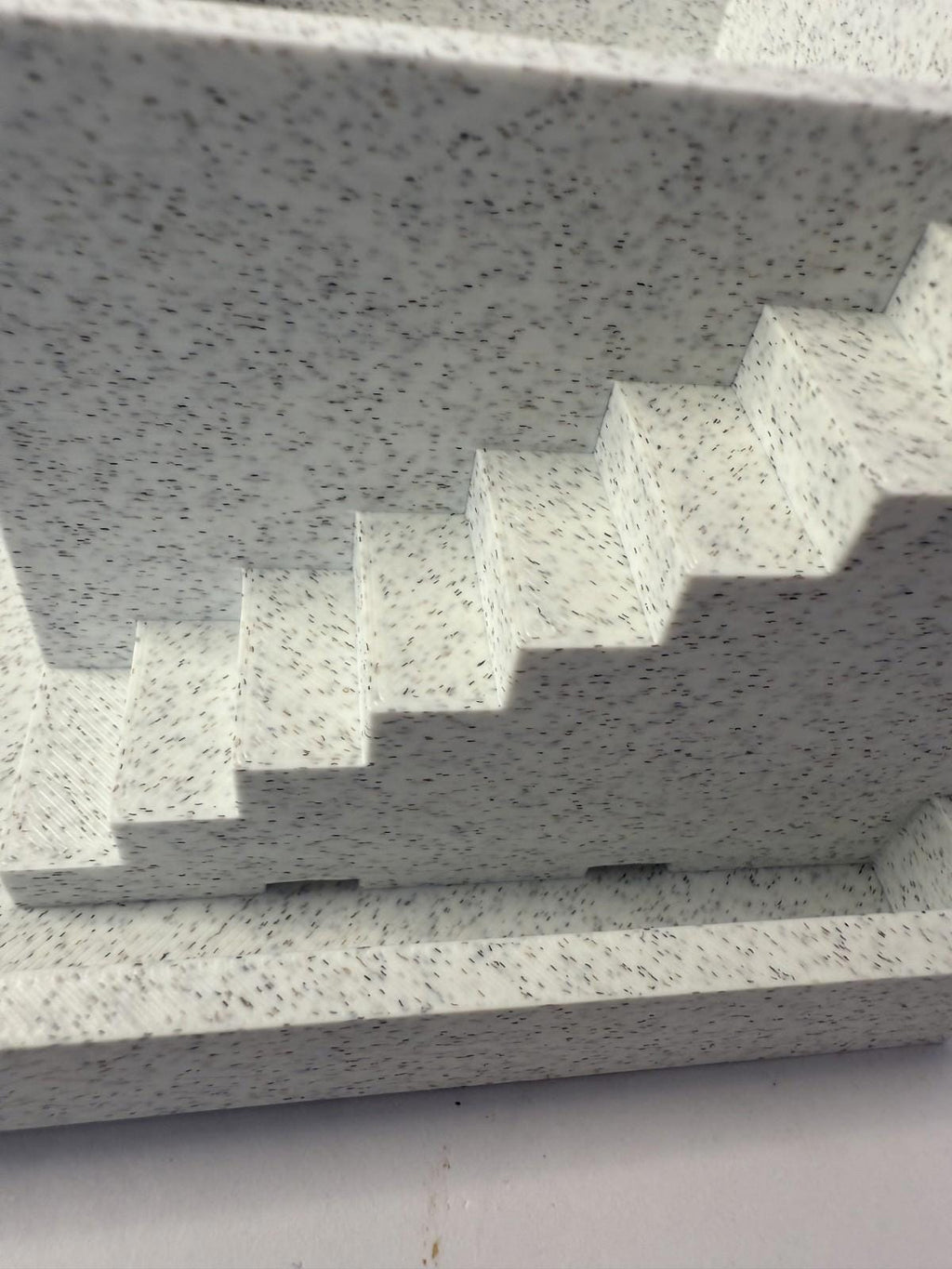 Self Watering Planter with Stairs Stone Look 3D Printed PLA