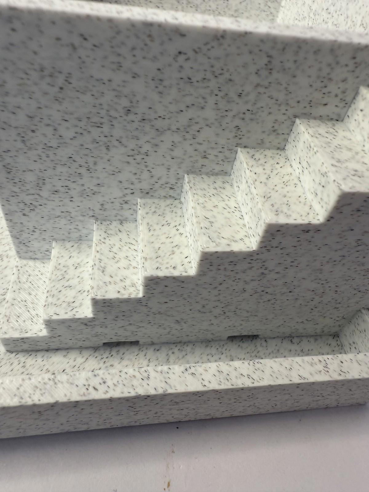 Self Watering Planter with Stairs Stone Look 3D Printed PLA