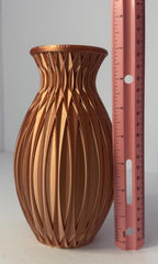 Light Copper Vase - 3D Printed in PLA Plastic - 7 inches Tall