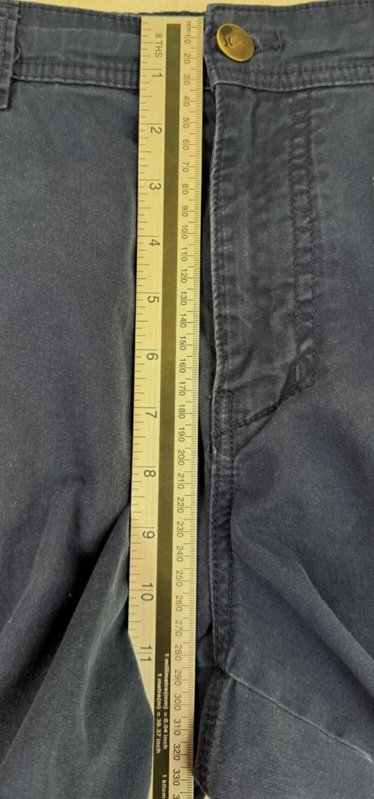 Hurley 9” Cargo Pockets Workwear Shorts Mens 36 Navy Blue Casual Y2K