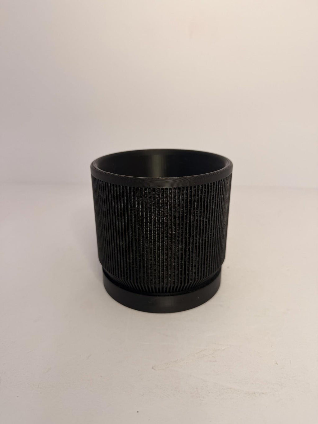 3D Printed Modern Planter - 4 Inch - Indoor - Black with removable bottom