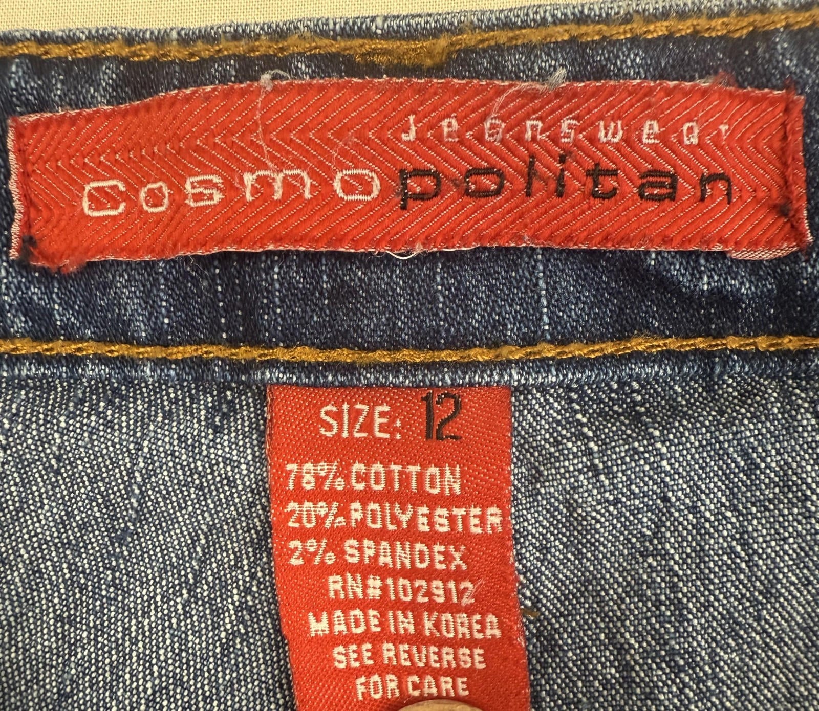 Cosmopolitan Jeanswear Womens Size 12 Bootcut Blue Jeans Embroidery Stretch