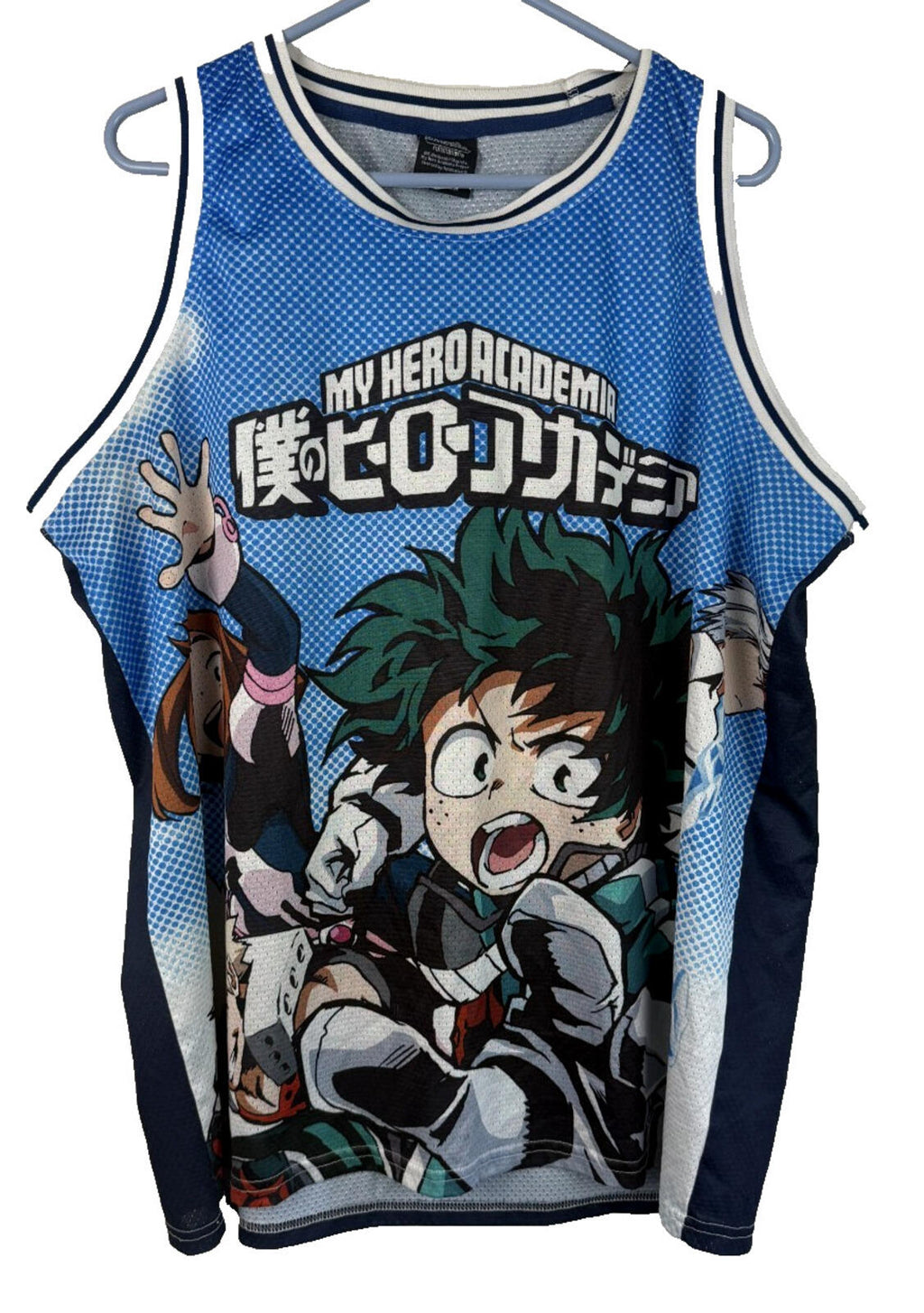 My Hero Academia Jersey Mens Sz L Deku Todoroki Uraraka Plus Ultra Tank Shirt