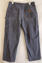 Carhartt Carpenter/Painter Pants B11 PTB Gray Mens Sz 35x30 Dungaree Fit