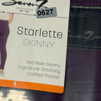 *NWT* Seven 7 “STARLETTE SKINNY”  Womens Jeans Sz 8 Signature Stitch Pockets