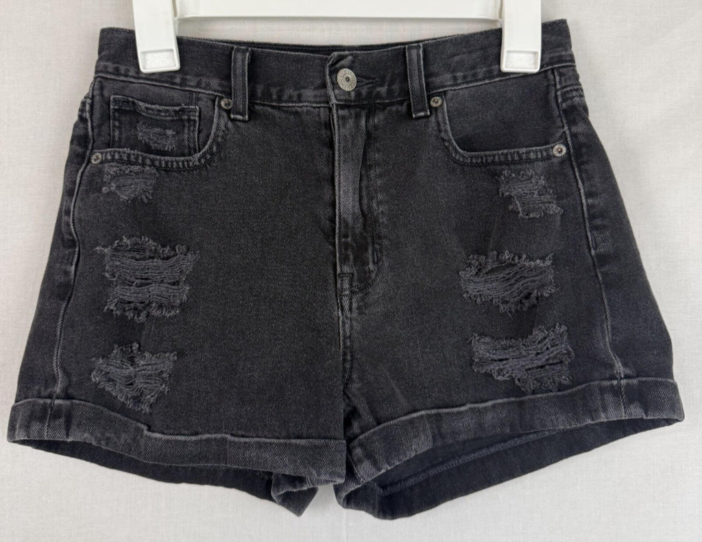 American Eagle Outfitters Mom Short Black Distressed Size 2