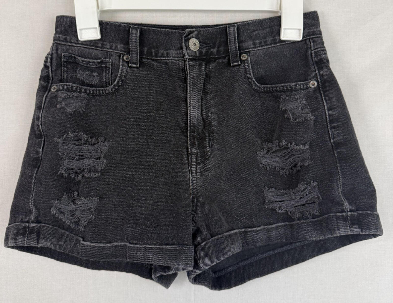 American Eagle Outfitters Mom Short Black Distressed Size 2
