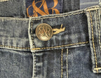 Rock & Republic Neil Straight Mens Sz 34x34 Dark Wash Jeans Stretch Flap Pockets