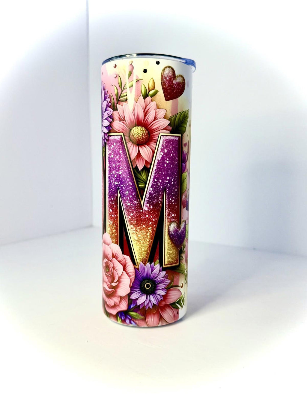 20 oz Flower Mom Stainless Steel Tumbler with Lid, Straw