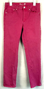Seven7 Jeans Womens 6 Pink Denim Slim Straight Mid Rise Colorful Retro 30x28