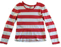 Tommy Hilfiger Striped V-Neck Stretch Cotton Long Sleeve T Shirt Womens Sz L