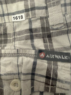 AIRWALK Grunge Plaid Gray/White Cotton Cargo Shorts Mens Sz 38 - Skater