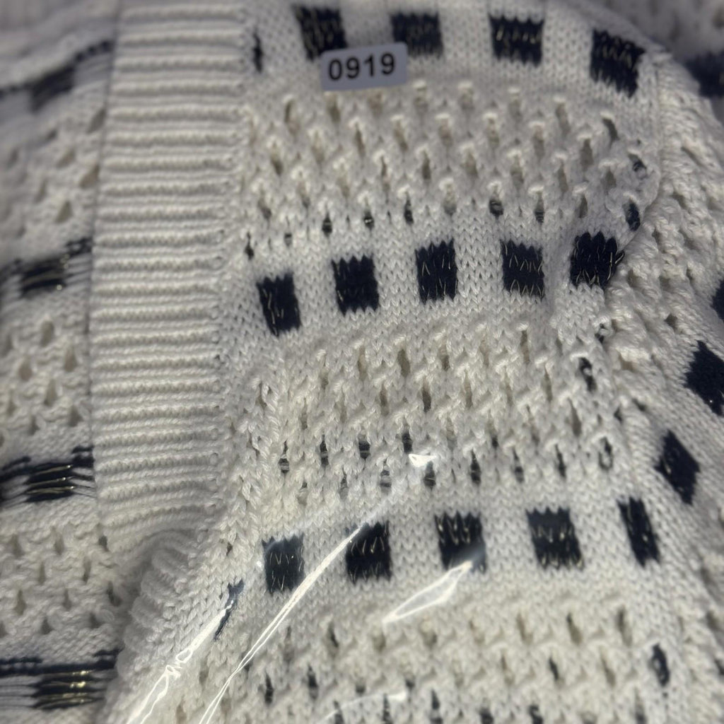Mia and Tess Womens Cardigan Size L White and Blue