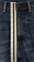 Levis 505 Jeans Mens 34x32 Blue Regular Fit Straight Leg Dark Wash Western EUC