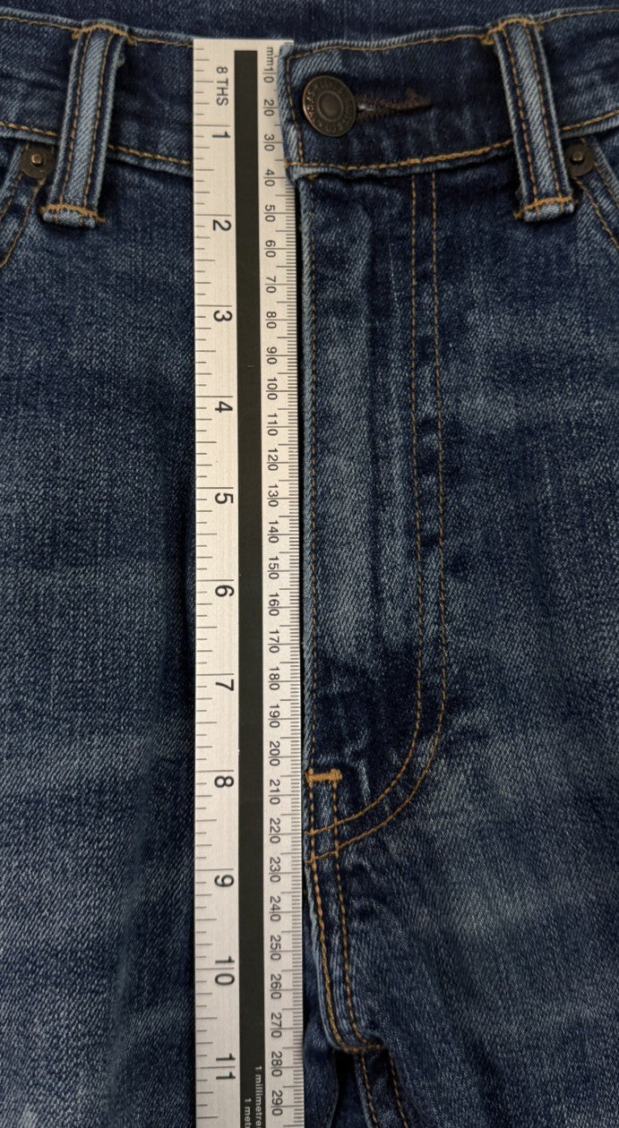 Levis 505 Jeans Mens 34x32 Blue Regular Fit Straight Leg Dark Wash Western EUC