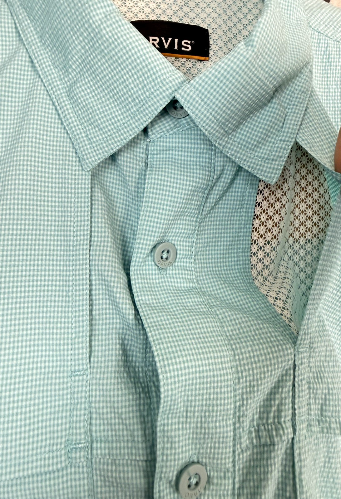 Orvis Open Air Caster Ventilated Short Sleeve Fishing Shirt Mens Sz Medium Blue