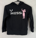 Kids Black Messi Hoodie with Pink Graphic Size S (6/7)