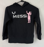 Kids Black Messi Hoodie with Pink Graphic Size S (6/7)
