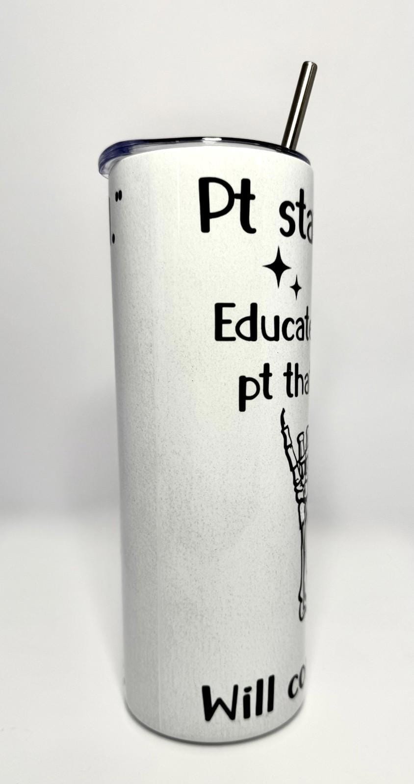 20 oz Skeleton Nurse Stainless Steel Tumbler with Lid, Straw
