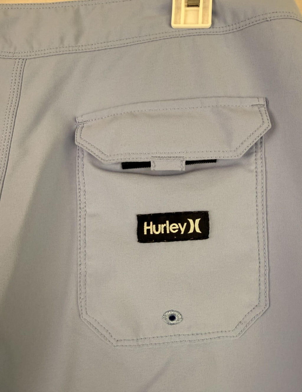 Hurley Board Shorts Mens 28 Light Blue Striped Swim Trunks
