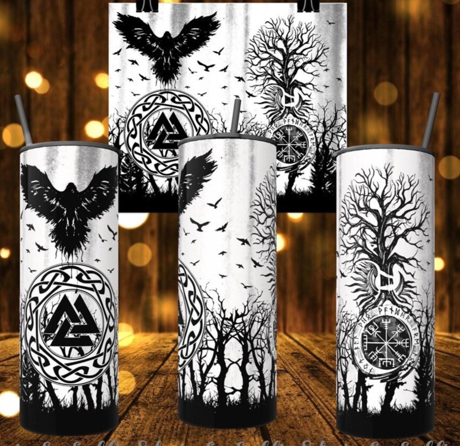 20 oz Norse Stainless Steel Tumbler with Lid, Straw