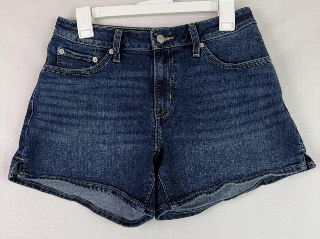Levis A-Line Denim Shorts Dark Blue Size 28 Women's Classic 5-Pocket