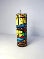 20 oz Stain Glass Sewing Stainless Steel Tumbler with Lid, Straw
