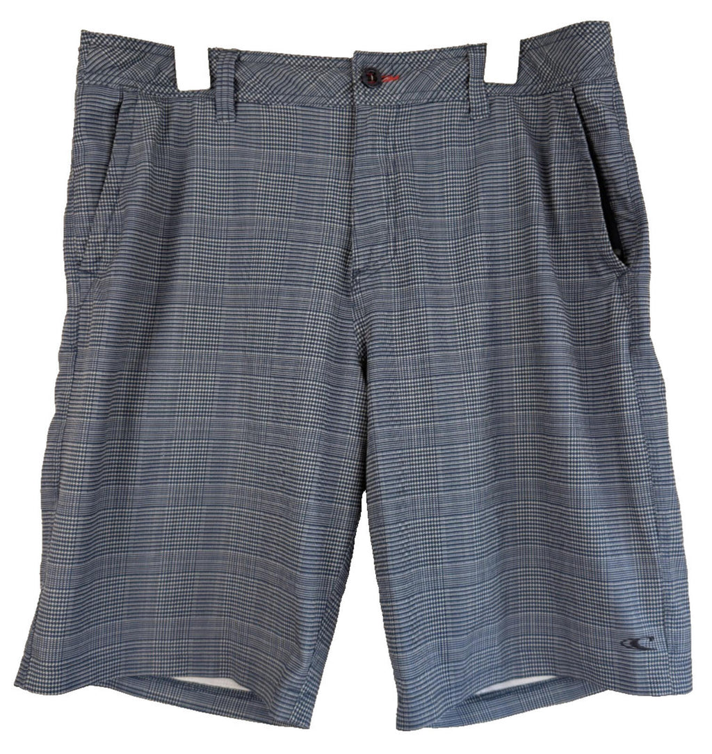 O'Neill Men's Hybrid Shorts Size 36 Blue and White Striped Walk Shorts Stretch