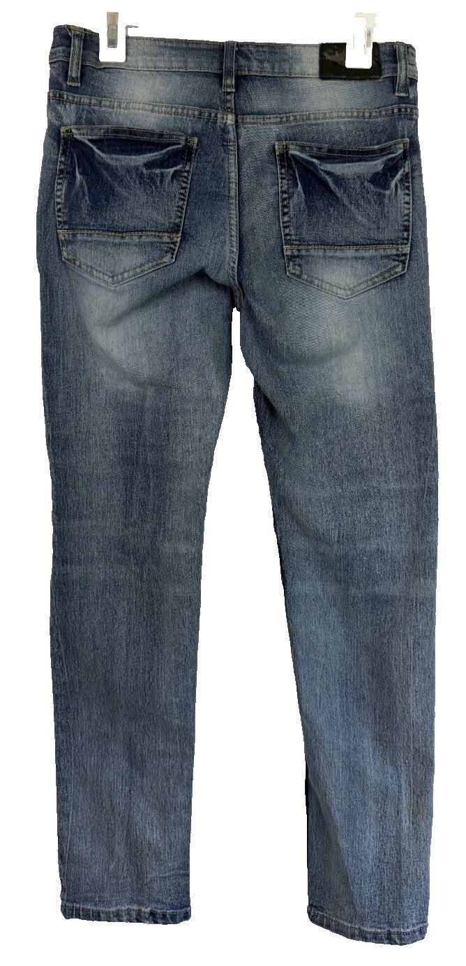 Southpole Jeans Mens 32 x 30 Skinny Distressed Stretch Blue Denim Skater