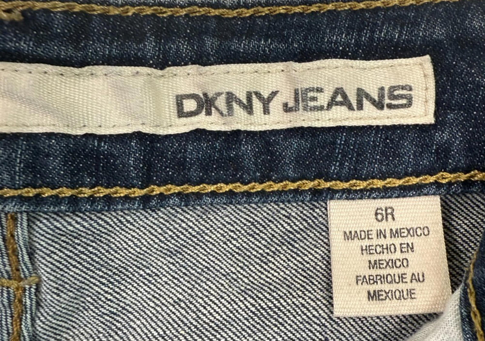 DKNY Slim Straight Jeans Size 6 R Womens Straight Blue Denim Stretch 28x30.5