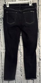 7 For All Mankind Black Contrast Stitch Straight Leg Jeans Women's Size 29