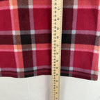 Eddie Bauer Womens Fleece Sz XS 1/4 Zip Pullover NEW Berry Plaid NEW Red/Pink
