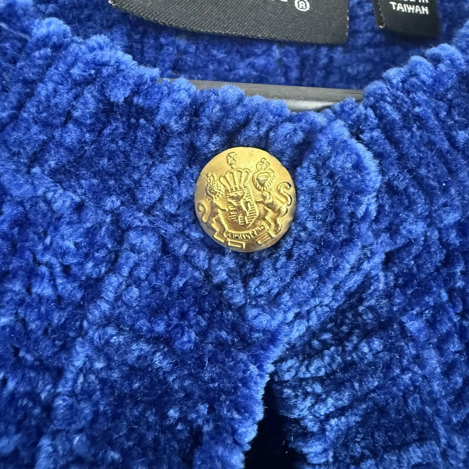 Knit Fit Womens Button Up Cardigan Size xl Royal Blue 100% acrylic