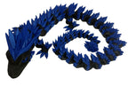 3D Printed Crystal Dragon -PLA- Black and Blue - 2 Ft Long - Articulated dragon