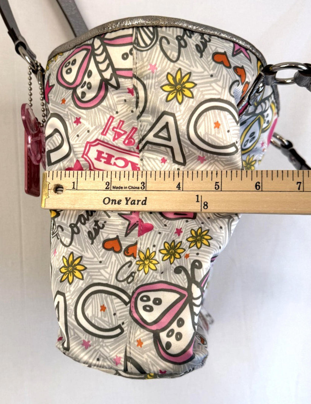 COACH Vintage Y2K Bandana Graffiti Butterfly Shoulder Bag Tote Purse F15712