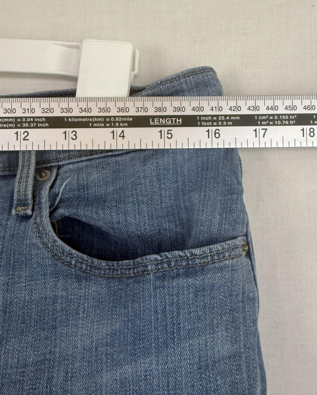 Levis 515 Boot Cut Stretch Blue Jeans Womens Sz 12 Short Raw Hem