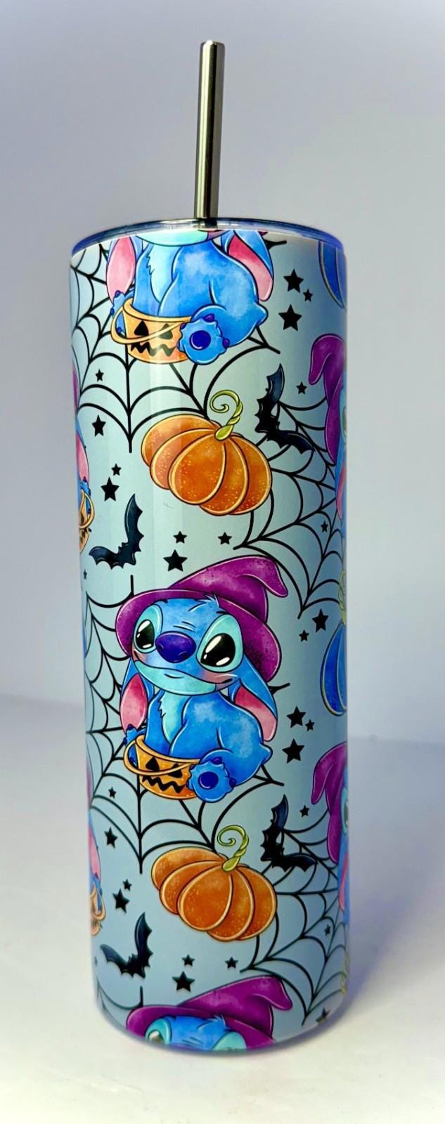 20 oz Stitch Halloween Stainless Steel Tumbler with Lid, Straw