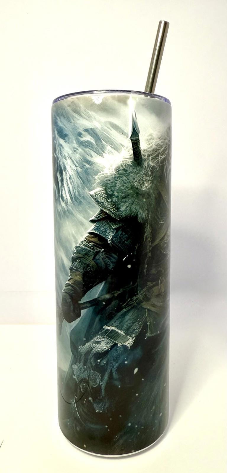 20 oz Viking Wolf Stainless Steel Tumbler with Lid, Straw