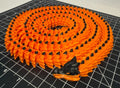 3D Printed LONG Dragon/Snake - PLA - Orange and Black - 5 Feet 4 Inches
