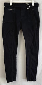Banana Republic Mid Rise Skinny Jeans Womens Size 30L Black ~zip pockets w/ belt
