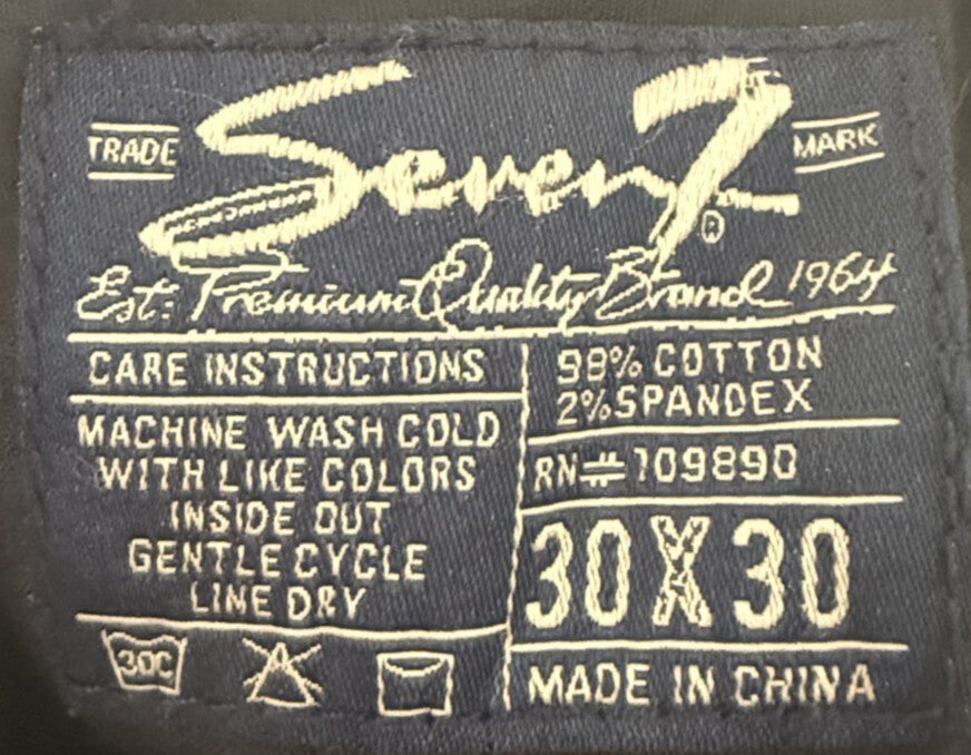 SEVEN 7 Jeans Mens 30x30 Skinny Stretch Blue Denim - Cowboy - Western